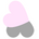 A minimalist logo featuring two overlapping heart shapes, one light pink and one gray, with the text 'GONG ZAI' below on a plain white background.